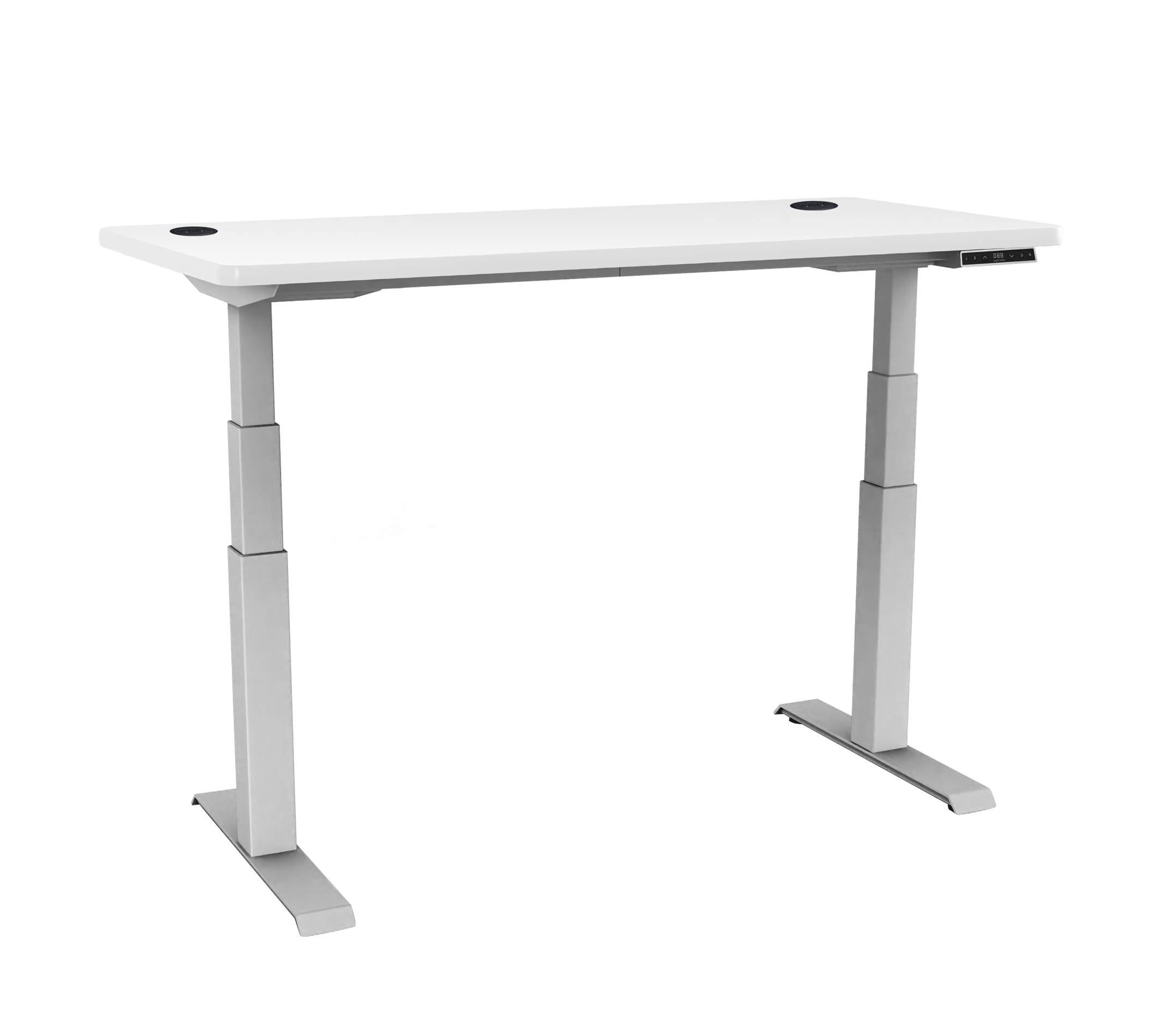 Electric Height Adjustable Desk,Silver Frame, Graphite Wood Top, Size 30"x60"