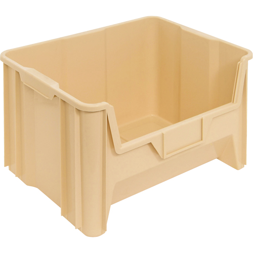 Giant Stacking Containers, Colour, Ivory, Capacity, 100 lbs., Outside Width, 19-7/8", Outside Depth, 15-1/4", Outside dimensions, 15 1/4" L x 19 7/8" W x 12 7/16" H
