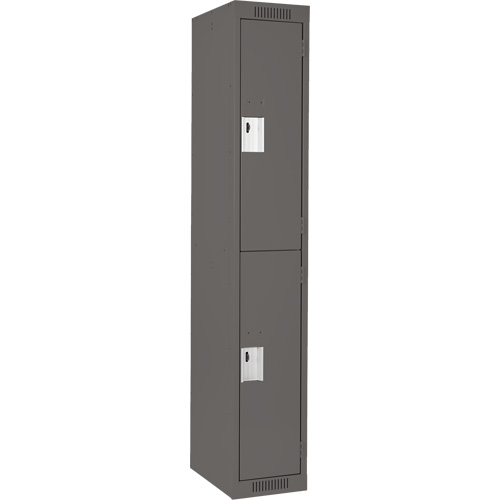 Clean Line™ Lockers, No. of Tiers, 2, Bank of, 1, Overall Width, 12", Overall Depth, 18", Bodies, 24 gauge, Inside Depth, 18"
