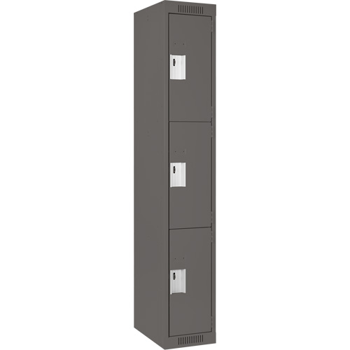 Clean Line™ Lockers, No. of Tiers, 3, Bank of, 1, Overall Width, 12", Overall Depth, 18", Bodies, 24 gauge, Inside Depth, 18"