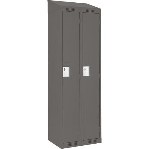 Clean Line™ Lockers, No. of Tiers, 1, Bank of, 2, Overall Width, 24", Overall Depth, 18", Bodies, 24 gauge, Inside Depth, 18"