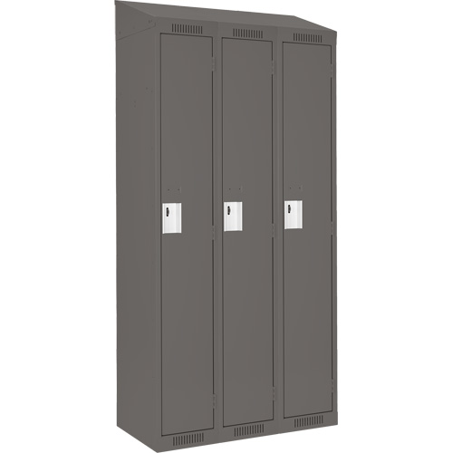 Clean Line™ Lockers, No. of Tiers, 1, Bank of, 3, Overall Width, 36", Overall Depth, 18", Bodies, 24 gauge, Inside Depth, 18"