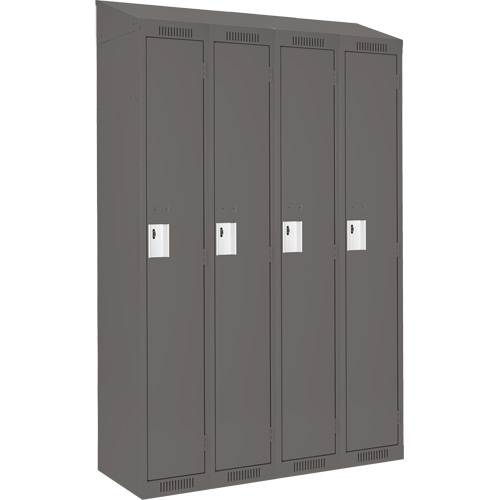 Clean Line™ Lockers, No. of Tiers, 1, Bank of, 4, Overall Width, 48", Overall Depth, 18", Bodies, 24 gauge, Inside Depth, 18"