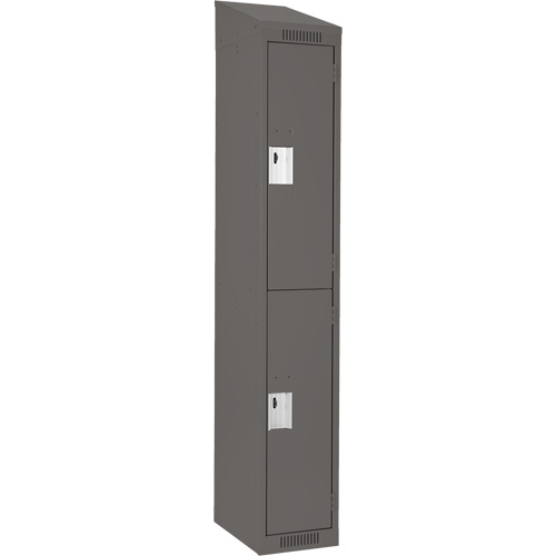 Clean Line™ Lockers, No. of Tiers, 2, Bank of, 1, Overall Width, 12", Overall Depth, 18", Bodies, 24 gauge, Inside Depth, 18"