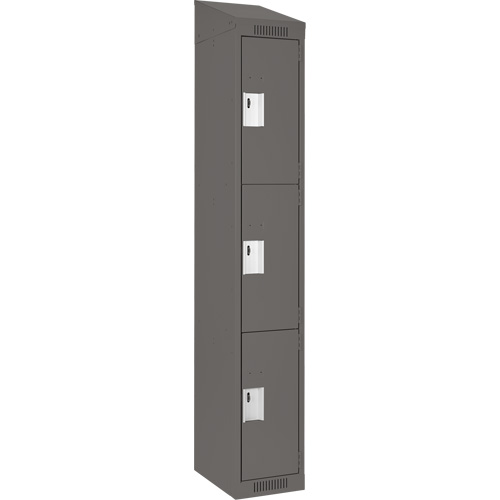 Clean Line™ Lockers, No. of Tiers, 3, Bank of, 1, Overall Width, 12", Overall Depth, 18", Bodies, 24 gauge, Inside Depth, 18"