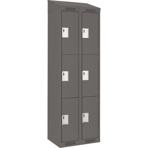 Clean Line™ Lockers, No. of Tiers, 3, Bank of, 2, Overall Width, 24", Overall Depth, 18", Bodies, 24 gauge, Inside Depth, 18"