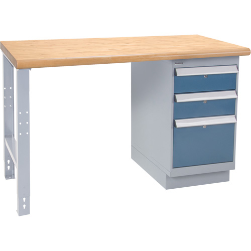 Industrial Duty Workbench, Capacity, 1000 lbs., Configuration, Drawers, Height, 34", Width, 36", Laminate Hardwood Top Overall Thickness, 1-3/4", Nose Type, Bullnose