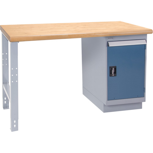 Industrial Duty Workbench, Capacity, 1000 lbs., Configuration, Doors, Height, 34", Width, 36", Laminate Hardwood Top Overall Thickness, 1-3/4", Nose Type, Bullnose