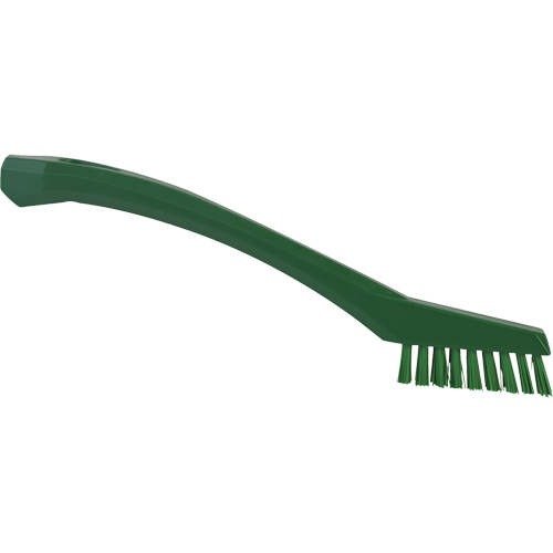 Detail Brush, Type, Machine, Colour, Green, Overall Length, 8", Bristle Strength, Extra Stiff, Width, 0.5", Height, 0.9"