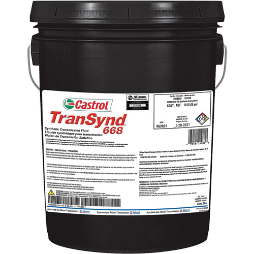 TranSynd 668 Full-Synthetic Automatic Transmission Fluid, Pail, 18.93 L, Container Type, Pail, Red