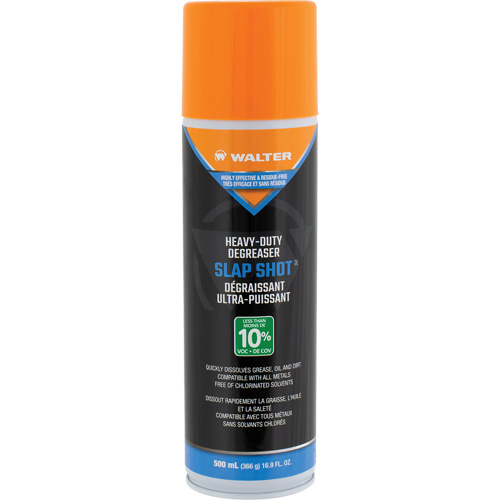 Slap Shot™ Low VOC Heavy-Duty Degreaser, Format, 500 ml, Container Type, Aerosol Can, Materials, Aluminum, Stainless Steel, Steel, Galvanized Steel, For Use With, Degreasing