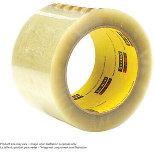 Scotch® Box Sealing Tape, Type, Hand, Adhesive, Hot Melt, Width, 36 mm (1-1/2"), Length, 50 m (164')