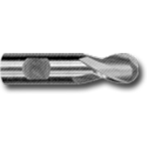 Ball Nose End Mill, Each, High Speed Steel, Mill Diameter, 1", No. of Flutes, 2