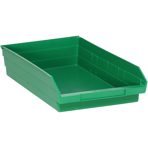 Shelf Bins, Each, Green, Capacity, 40 lbs., Outside Width, 11-1/8", Outside Depth, 17-7/8", Outside Height, 30178