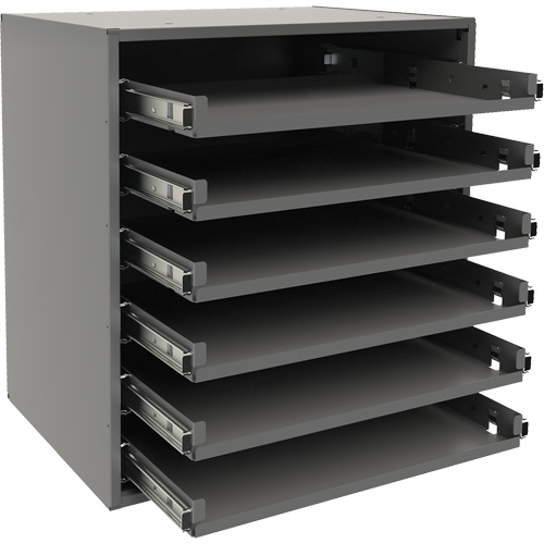 Small Bearing Slide Rack, Each, 16-3/8", Width, 15-9/16", Depth, 11-7/8", No. of Compartments, 6, Colour