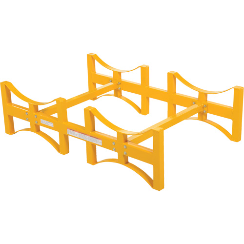 Steel Stackable Drum Rack, Drum Capacity, 2, Capacity, 1600 lbs., Height, 12-3/4", Width, 45-1/2", Accepts, 55-Gallon Drums, Cradle Steel Thickness, 1/4"