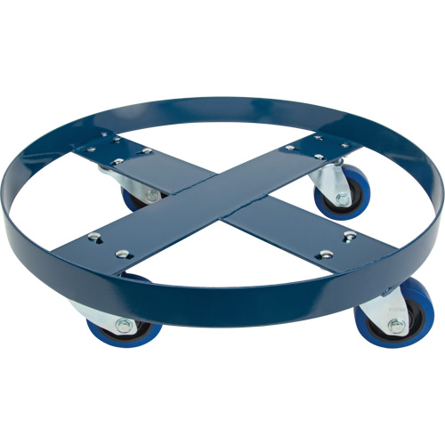 Drum Dolly, Each, Steel, Frame Design, Round Frame, Capacity, 1400 lbs., Diameter, 24", Overall Height, 1 Year Limited