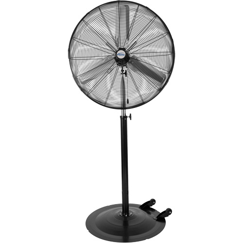 Non-Oscillating Pedestal Fan with Casters, Diameter, 30", No. of Speeds, 3, Usage Type, Industrial, Noise Level, 74 dBA, Output Power, 80 W