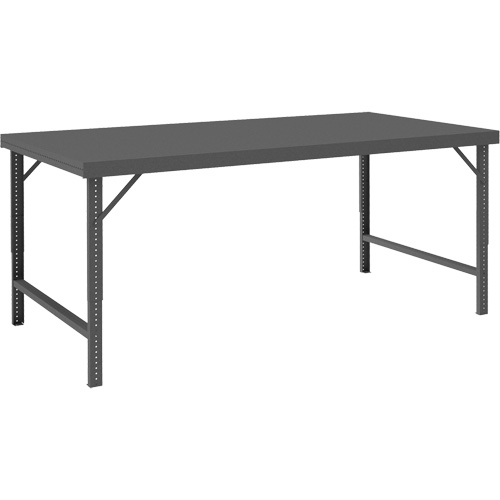 Adjustable Folding Leg Workbench, Each, 96", Depth, 30-1/4", Height, 26-5/16" - 42-5/16", Work Surface, Steel, 2000 lbs.