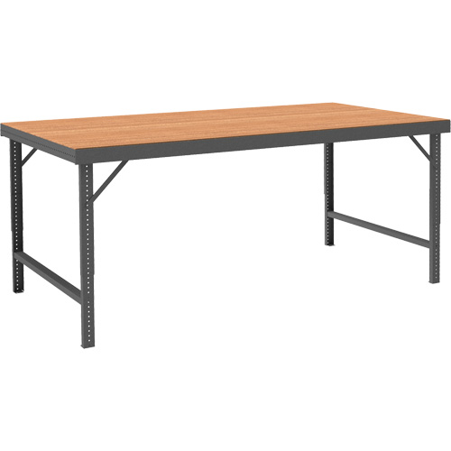 Adjustable Folding Leg Workbench, Each, 96", Depth, 30-1/4", Height, 26-9/16" - 42-5/16", Work Surface, Wood, 2000 lbs.