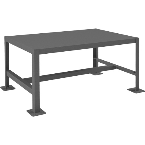 MT Workbench, Each, 39-1/4", Depth, 26-3/4", Height, 18-3/16", Work Surface, Steel, Capacity, 1, Gauge, 14, Shelf Dimensions