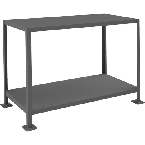 MT Workbench, Each, 51-1/4", Depth, 26-3/4", Height, 36-3/16", Work Surface, Steel, Capacity, 2, Distance Between Shelves, 28-1/4", Gauge