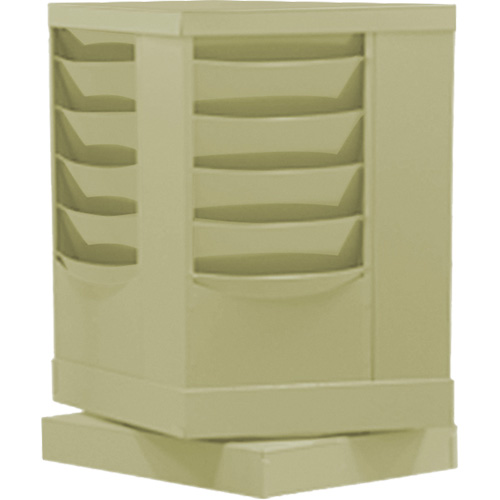 Literature Rack, Each, Rotating, No. of Compartments, 20, Material, Steel, Colour, Tan, Height, 150 Sheets, Finish, Glossy Powder Coating
