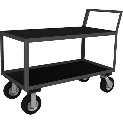 Low Profile Instrument Cart, Each, 2, Capacity, 1200 lbs., Cart Material, Steel, Overall Width, 24-1/4", Overall Height, Non-Slip Vinyl Matting, Shelf Dimensions, 24" x 36", Shelf Lip Height