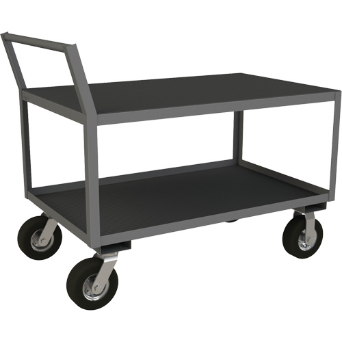 Low Profile Instrument Cart, Each, 2, Capacity, 1200 lbs., Cart Material, Steel, Overall Width, 24-1/4", Overall Height, Non-Slip Vinyl Matting, Shelf Dimensions, 24" x 48", Shelf Lip Height