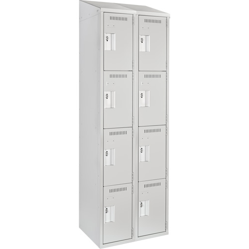 Clean Line™ Lockers, No. of Tiers, 4, Bank of, 2, Overall Width, 24", Overall Depth, 18", Bodies, 24 gauge, Inside Depth, 18"