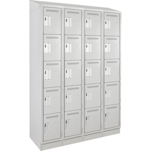 Clean Line™ Lockers, Each, 5, Bank of, 4, Overall Width, 48", Overall Depth, 18", Overall Height, 24 gauge, Inside Depth, 18", Doors