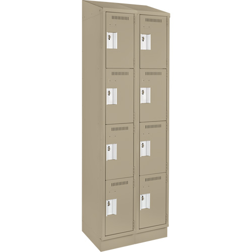 Clean Line™ Lockers, No. of Tiers, 4, Bank of, 2, Overall Width, 24", Overall Depth, 18", Bodies, 24 gauge, Inside Depth, 18"