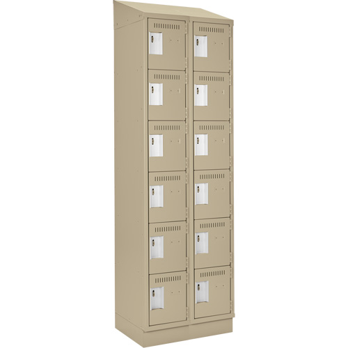 Clean Line™ Lockerette , Each, 6, Bank of, 2, Overall Width, 24", Overall Depth, 18", Overall Height, 24 gauge, Inside Depth, 18", Doors