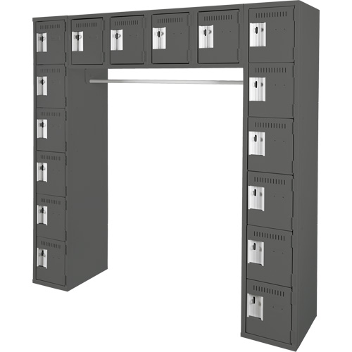 Assembled Archettes Clean Line™ Economy Lockers, Each, 16, Bank of, 1, Overall Depth, 18", Overall Height, 72", Overall Width, 24, Doors, 20, Frames