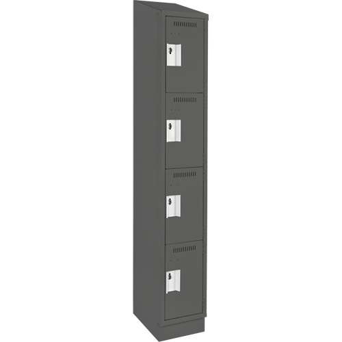 Clean Line™ Lockers, No. of Tiers, 4, Bank of, 1, Overall Width, 12", Overall Depth, 18", Bodies, 24 gauge, Inside Depth, 18"