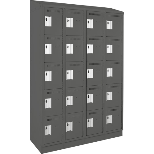 Clean Line™ Lockers, Each, 5, Bank of, 4, Overall Width, 48", Overall Depth, 18", Overall Height, 24 gauge, Inside Depth, 18", Doors