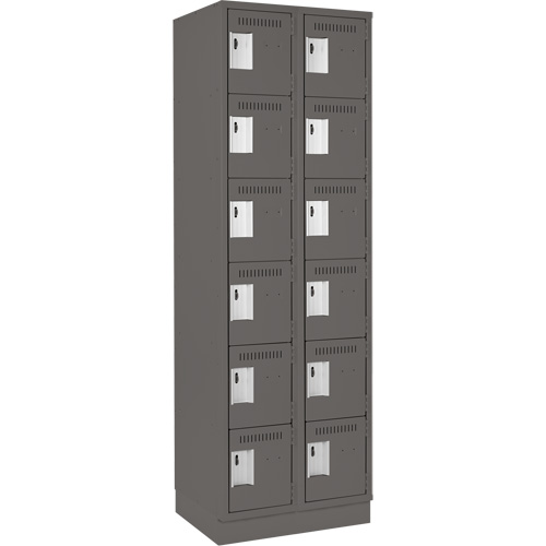 Clean Line™ Lockerette, Each, 6, Bank of, 2, Overall Width, 24", Overall Depth, 18", Overall Height, 24 gauge, Inside Depth, 18", Doors