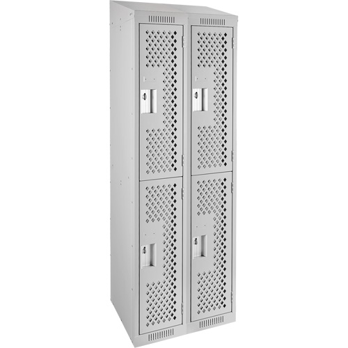 Clean Line™ Lockers, Each, 2, Bank of, 2, Overall Width, 24", Overall Depth, 18", Overall Height, 24 gauge, Inside Depth, 18", Doors