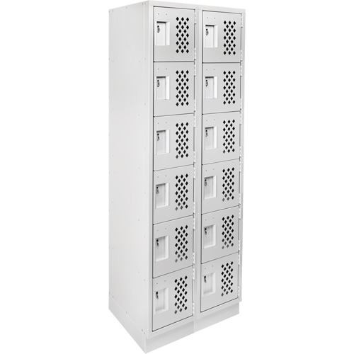 Clean-Line Perforated Lockerette, Each, 6, Bank of, 2, Overall Depth, 15", Overall Height, 72", Overall Width