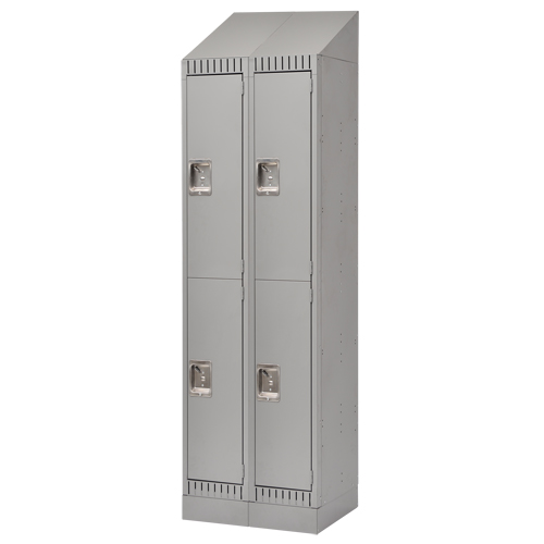 Assembled Lockers, Each, 2, Bank of, 2, Overall Width, 24", Overall Depth, 18", Overall Height, 114 lbs., Bank Width, 12"