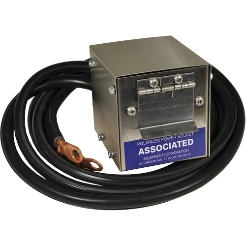 Plug-In Polarized Stainless Steel Socket Box for Model 6139, Wire Gauge, 4 AWG, Cable Length, 5'