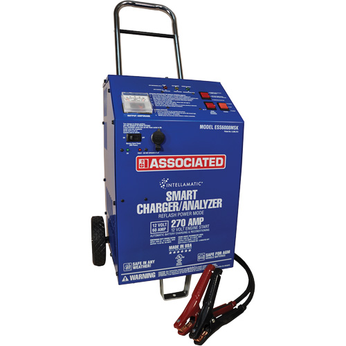 Intellamatic® 12 V Smart Charger & Analyzer, DC Output, 60 A/70 A in Power Supply Mode, 15 A Continuous, 20 A Peak Memory Saver Port, DC Leads, 6-1/2'  4 AWG