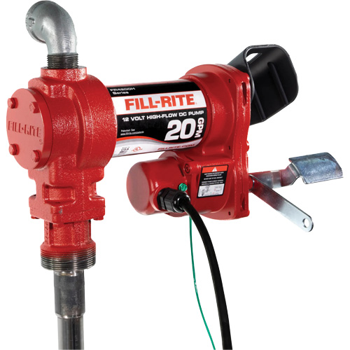 12V DC Fuel Transfer Pump, Flow Rate, Inlet, 1" NPTF, Amperage, 19 A, Outlet, 1" NPT, Power Type, 12V DC, Compatible Fluids, Diesel, Kerosene, Biodiesel up to B20, Gasoline up to E15, Mineral Spirits