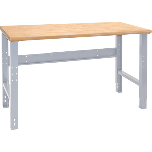 Industrial-Duty Workbench, Capacity, 1000 lbs, Configuration, Top & Legs Only, Height, 34", Width, 60", Laminated Hardwood Top Overall Thickness, 1-1/4", Nose Type, Bullnose