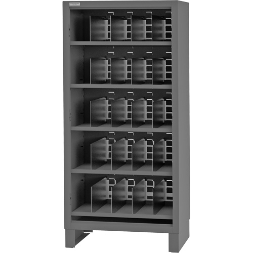 Heavy-Duty Open Front Cabinet with Dividers, Each, 78", Width, 36", Depth, 24", Colour, Grey, Material, 14, No. of Shelves, 5, Shelf Dimensions