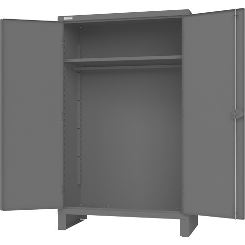 Cabinet with Hanging Bar & Standard Recessed Doors, Each, 78", Width, 48", Depth, 24", No. of Shelves, 1, Colour, 12, Shelf Dimensions, 45-15/16" W x 20-7/8" D, Locking Mechanism