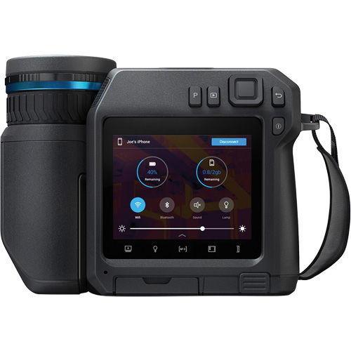 Each, 4", Display Type, Built-in, Resolution, 320 x 240 pixels, Thermal Sensitivity, 50 mK, Temperature Range, ±2°C (±3.6°F) or ±2% of the Reading, Field of View (FOV), 14° × 10°, Colour Palettes