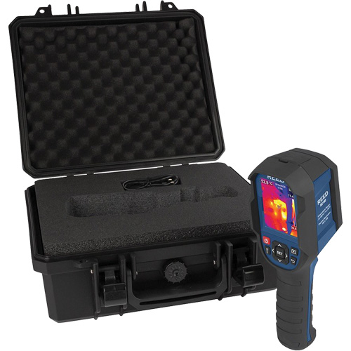 Each, 2.8", Display Type, Built-in, Resolution, 160 x 120 pixels, Thermal Sensitivity, 50 mK, Temperature Range, REED R2165 Thermal Imaging Camera, USB Cable, 32GB Micro SD Card, Soft Carrying Case, Power Adapter, REED R8888 Medium Hard Carrying Case, Field of View (FOV), 56 x 42°, Optimal Focal Distance