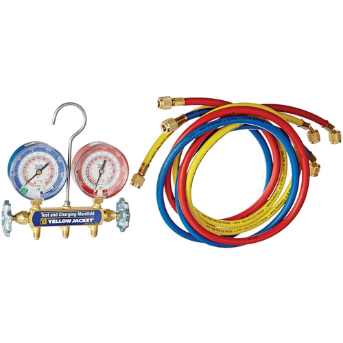 3-1/8", Pressure Range, 500 - 800 psi, Connection, Bottom Mount, Dial Type, Analogue, R-22, R-404A, R-410A, Accuracy, 1%, Flare Fittings