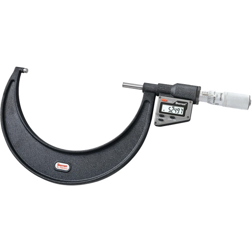 3732 Electronic Micrometer without Output, Each, 5" - 6" (127 mm - 152 mm), Resolution, 0.0001" (0.001 mm), Accuracy ±, 0.00015" (0.004 mm), 3732.1XFL-6 Inch/Metric Electronic Micrometer; CR2032 lithium Battery, Anvil Type, Flat, Spindle Type